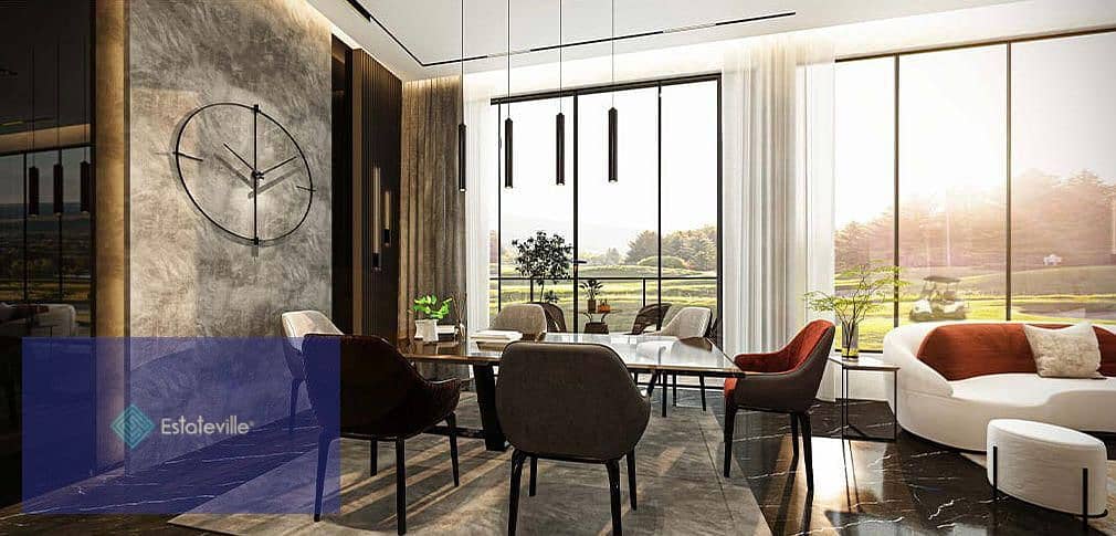 Apartment 155 meters with a down payment of 340 thousand and payment up to 8 years, lake view in the Fifth Settlement directly on the Suez Road with t 9