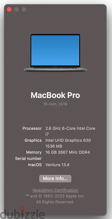 Macbook Pro 2019, 16 inch 2