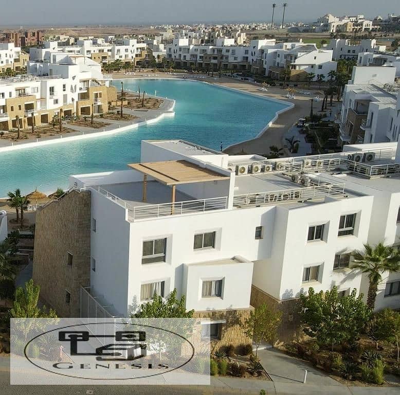 Chalet 138 sqm, hotel finishing, in Swan Lake, El Gouna, Hassan Allam, on the sea | in installments 7