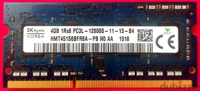 Ram DDR3 4G  laptop used