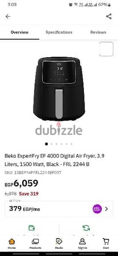 beko 4 7 air fryer