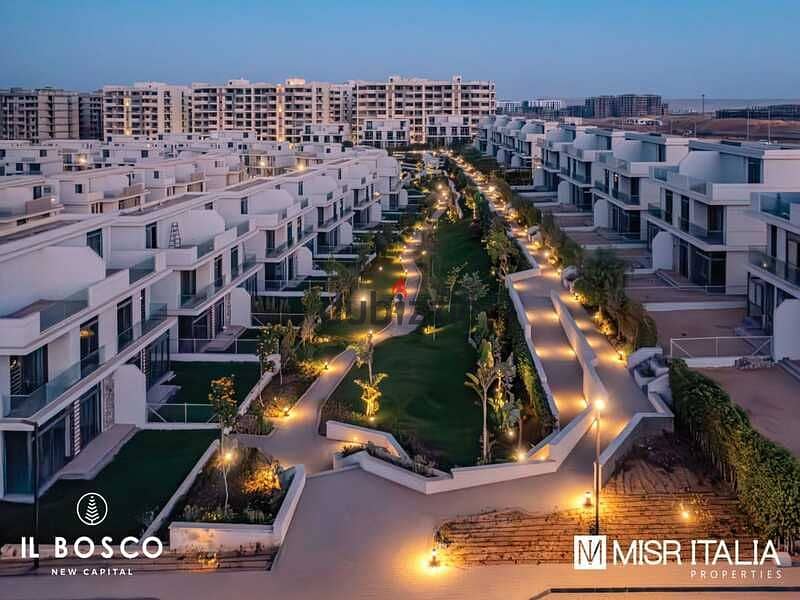 شقه للبيع استلام فوري في قلب العاصه الادارة بخصم مميز ومقدم 5% مع مصر ايطاليا - البوسكو | IL Bosco 1