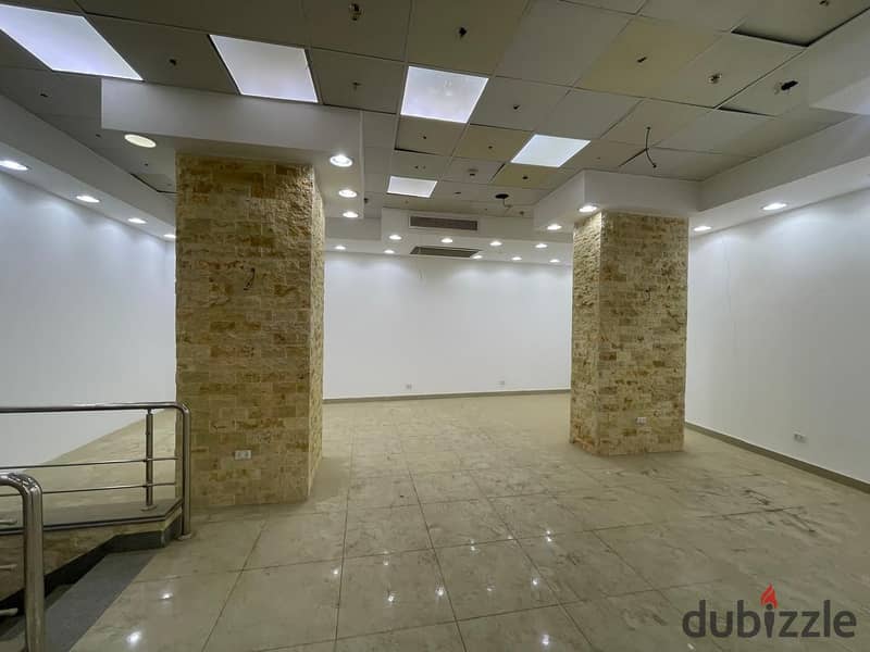 Shop for rent 250 m for rent finished and with air conditioners ground floor on the southern Teseen Street directly in the Fifth Settlement 0