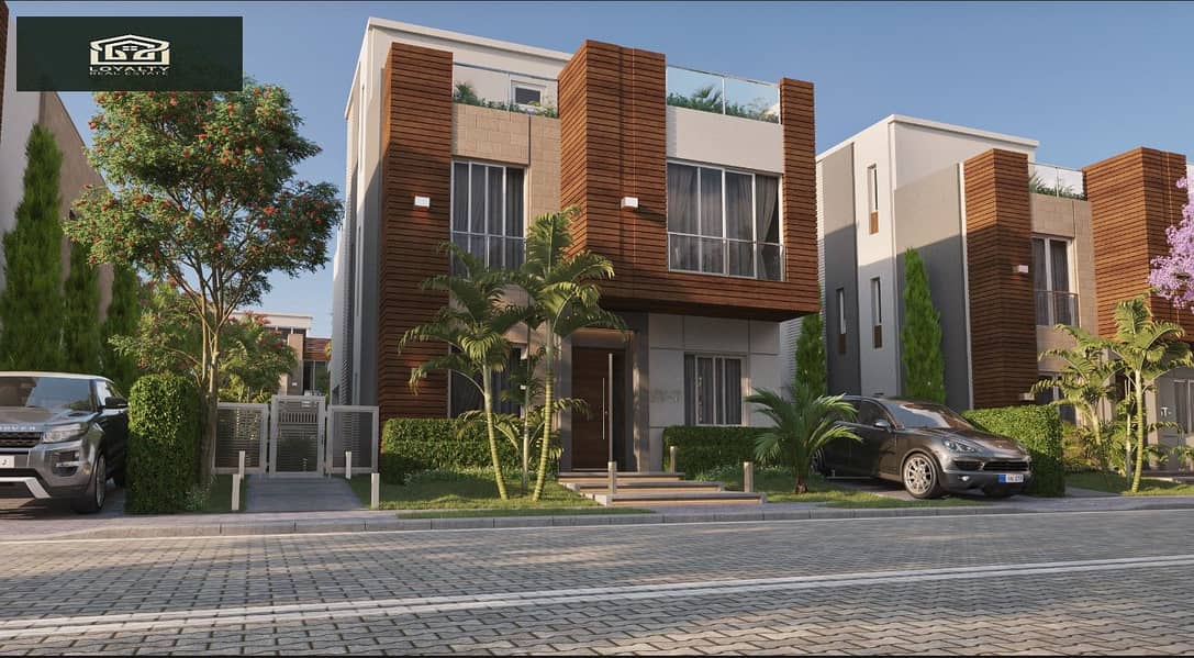 Townhouse Corner for Sale with Installments in Azzar Compound, New Cairo at the Lowest Price 1