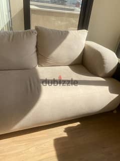 Beige Couch 2 Seater - Brand: Hippo