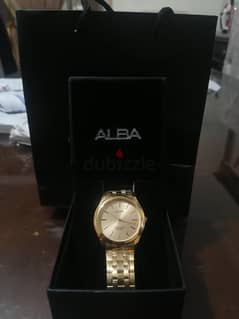 ALBA Men's Hand Watch STANDARD Stainless Band, Gilt Dial