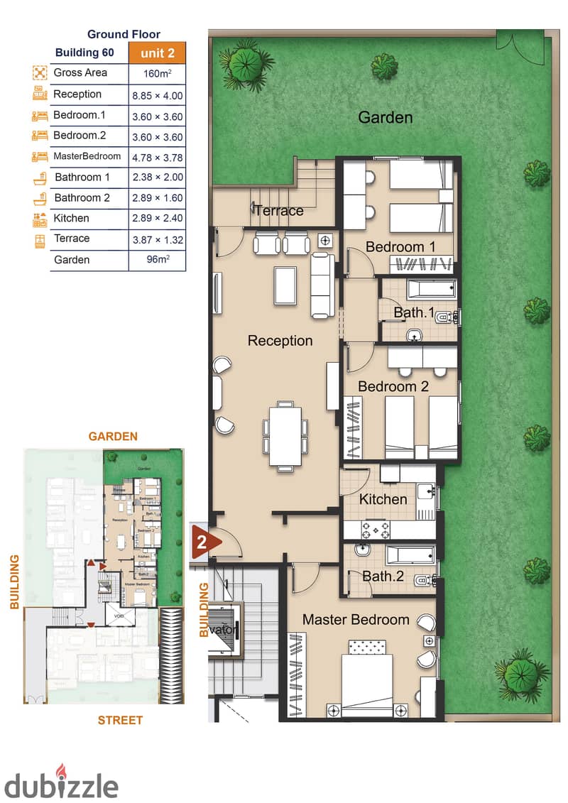 شقة للبيع 160 متر ارضي بجاردن بمقدم وتسهيلات في الحي الرابع بيت الوطن التجمع الخامس  beit al watan new cairo 4