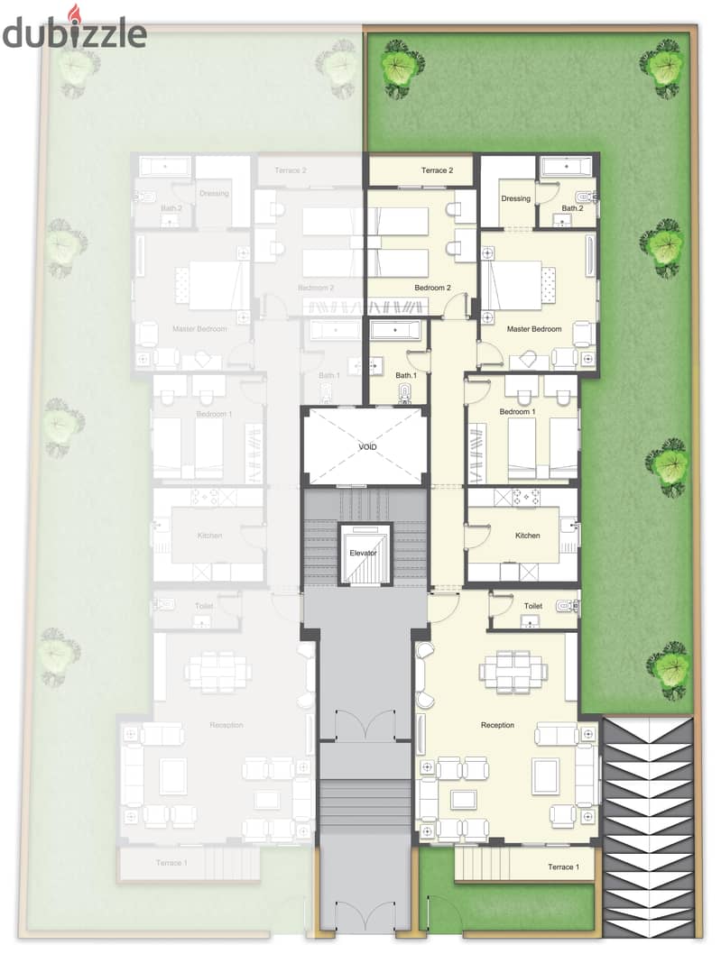 beit al watan new cairo شقة للبيع 195 متر ارضي بجاردن استلام فوري في الحي الرابع بيت الوطن التجمع الخامس 4