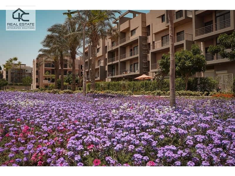 Apartment with Garden View Landscape ready to move for sale in Fifth Square Compound - Al Marasem 5