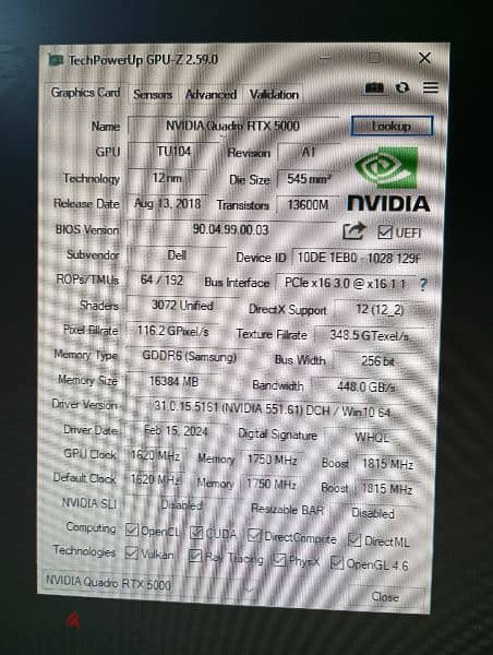 nvidia quadro rtx 5000  16 gp 6