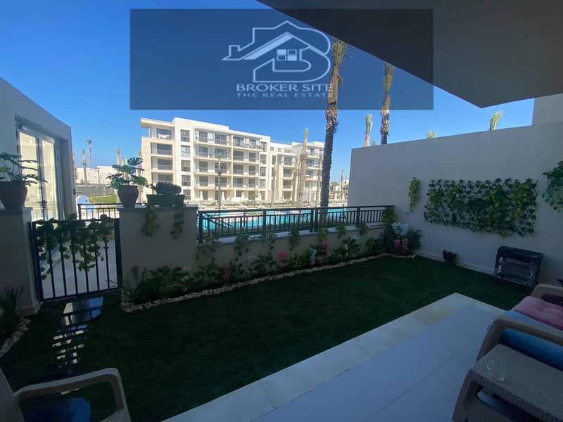 Hot deal Ground floor pool view 1 bedroom in marassi for sale | شاليه غرفه ارضى بجاردن على البول مباشرة 1