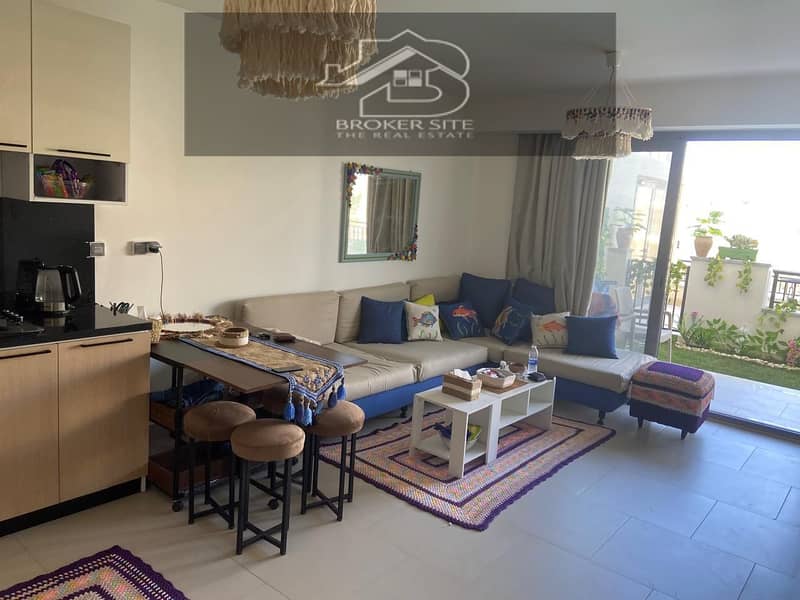 Hot deal Ground floor pool view 1 bedroom in marassi for sale | شاليه غرفه ارضى بجاردن على البول مباشرة 7