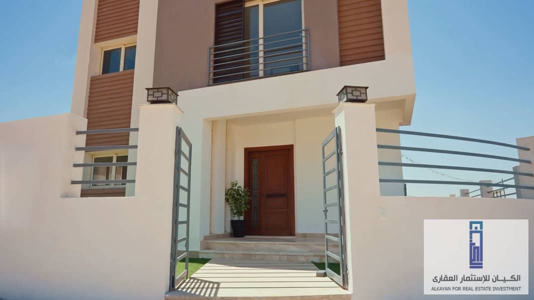 On a high hill and ready for inspection. . Twin house villa for sale in installments in Ladera Heights New Zayed Compound 1