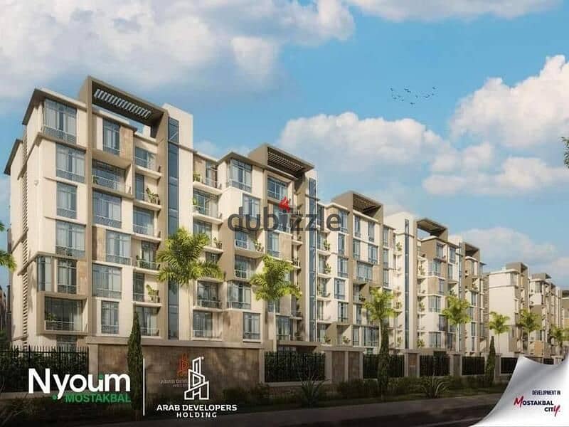 Apartment for sale in NEOM Compound Prime location with view on me | with only 10% down payment | Landscape | 30% cash discount * Nyoum Mostakbal * 3