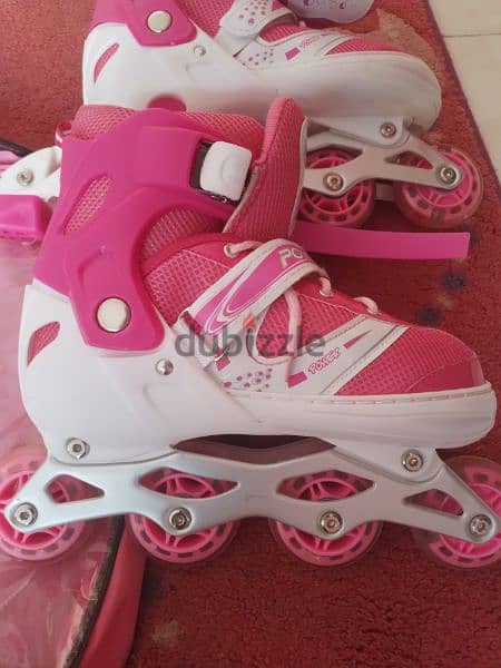 pink skates with pink bag roller blades (good condition) 1