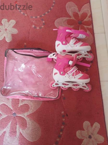 pink skates with pink bag roller blades (good condition) 2