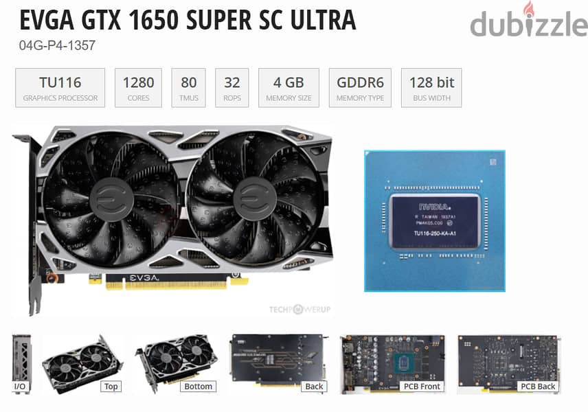 EVGA GeForce GTX 1650 SUPER SC ULTRA GAMING 8