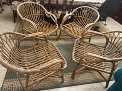 4 Bamboo chairs for sale