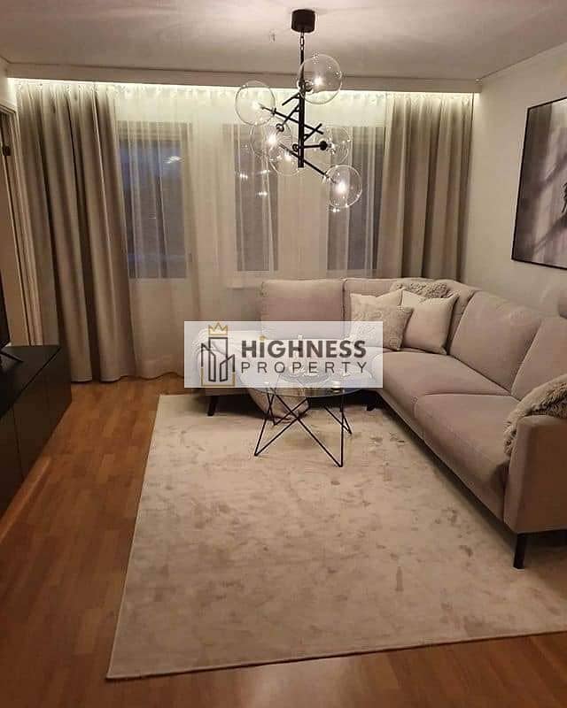 Apartment for sale, 136 meters, at a very special price, directly in front of the airport, next to the Kempinski Hotel in New Cairo, Taj City Compound 1