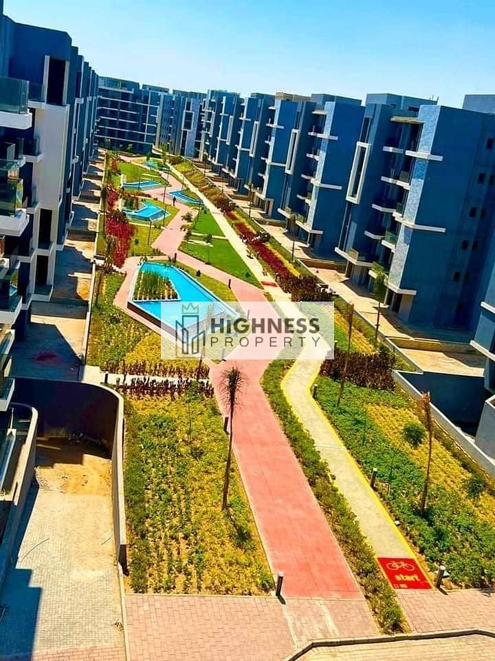 Latest apartment for sale, ground floor, area of ​​120 m + garden 81 m, Ready to move , in Sun Capital, 6th of October City, Sheikh Zayed 15