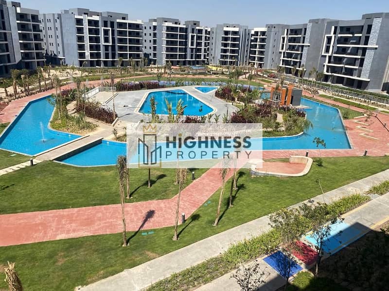 Latest apartment for sale, ground floor, area of ​​120 m + garden 81 m, Ready to move , in Sun Capital, 6th of October City, Sheikh Zayed 16