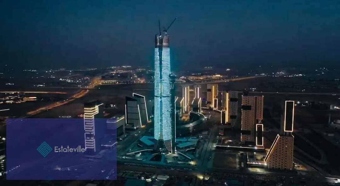 With a 15% discount, a skyscraper office in the Central Business District in front of the Iconic Tower and the Green River, first row on Bin Zayed Axi 0