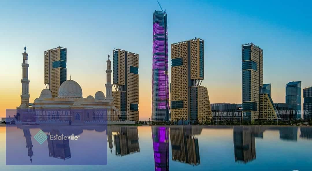 With a 15% discount, a skyscraper office in the Central Business District in front of the Iconic Tower and the Green River, first row on Bin Zayed Axi 2