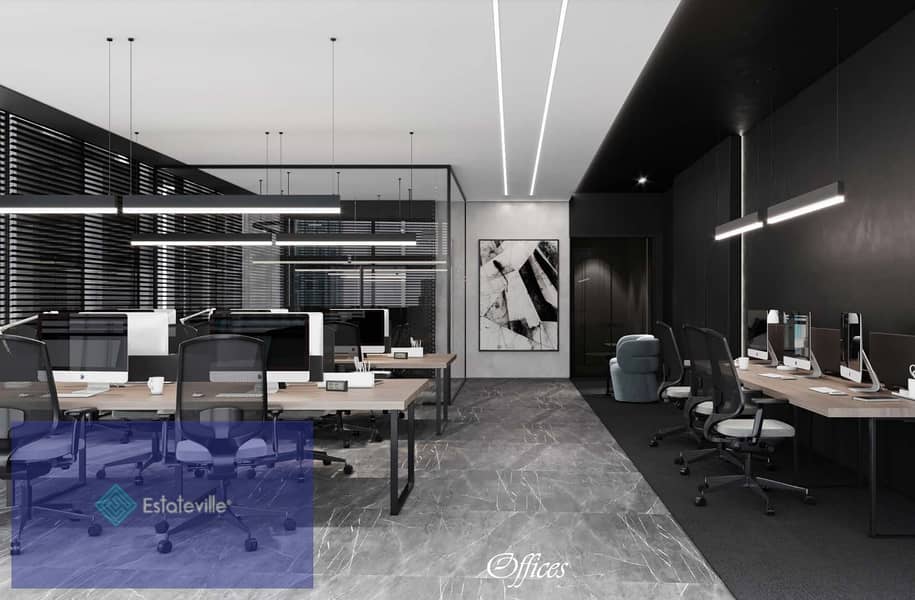 Your office is ready for immediate delivery next to the hospital and in front of the sports city at the entrance to the administrative capital with th 4