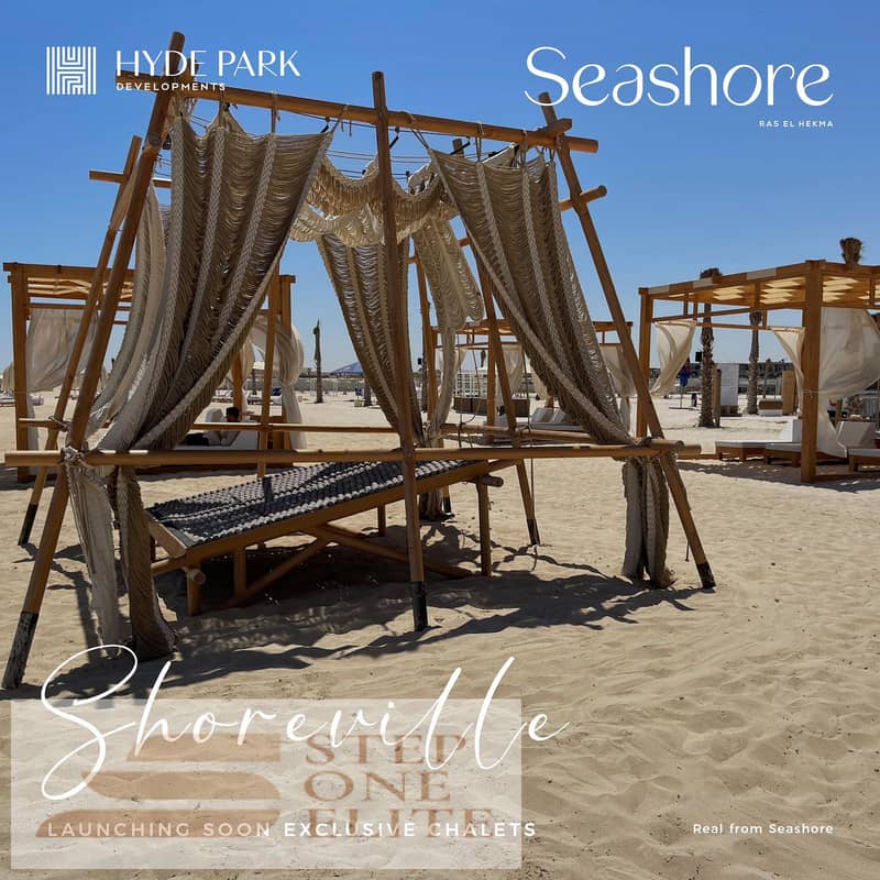 اقل سعر  شاليه للبيع sea view فى seashore _ هايد بارك الساحل الشمالى 13