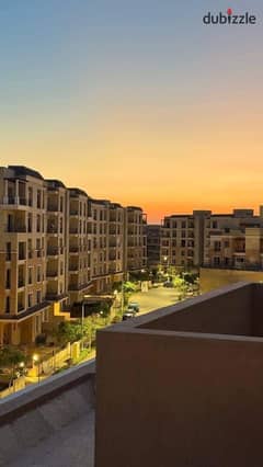 Penthouse on the view 220 m with a private roof 127 m for sale in Sarai Compound, wall by wall, Madinaty, Sheya phase, view, villas and landscape