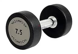 Technogym Dumbbell, 7.5 kg - Black and Grey. . دمبل تكنو جيم 5 كجم قطعت