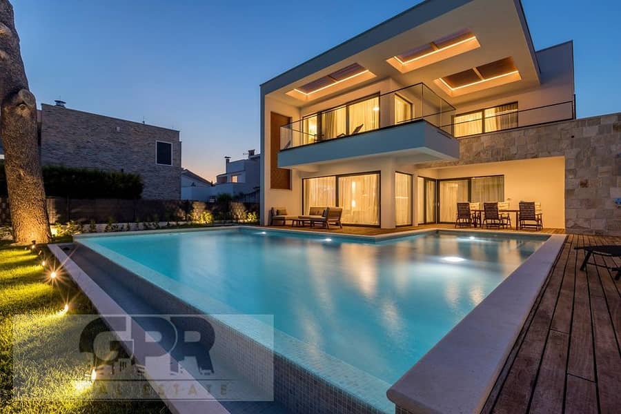 أكبر فيلا بمدخل خاص على البحر في سيلفر ساندس نجيب ساويرس الساحل الشمالي بسعر لقطة / villa beachfront 3th floors for sale in sillversands north coast 0