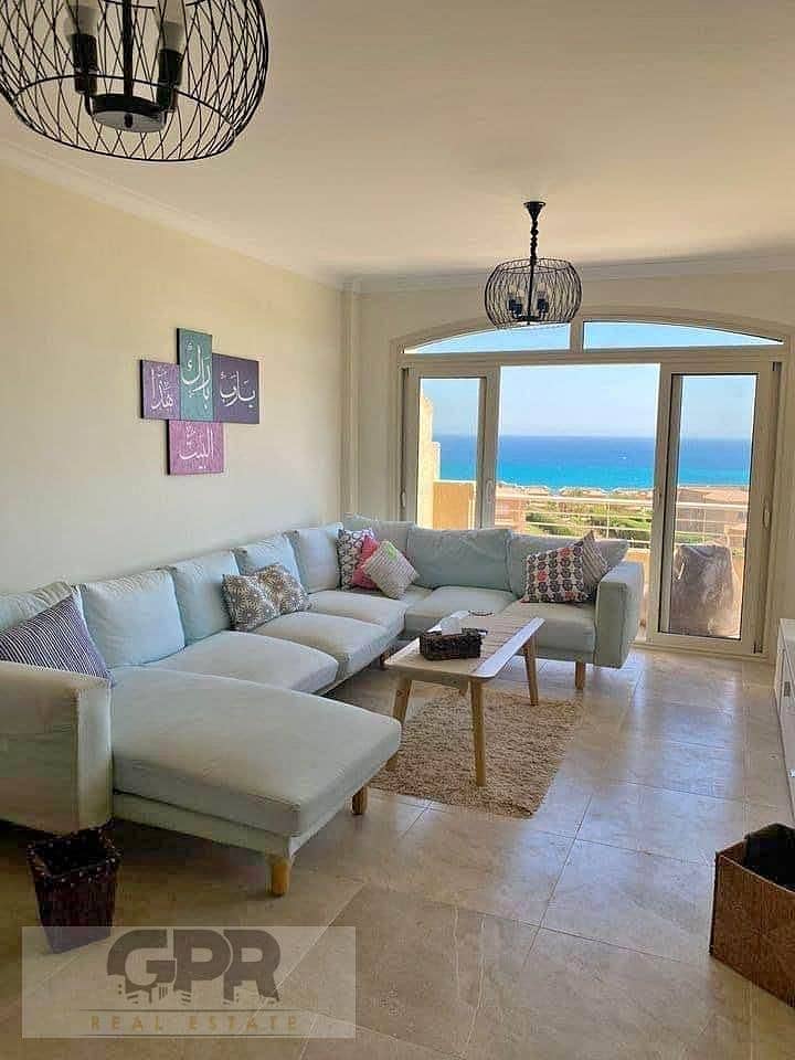 for sale 100% sea view twin chalet 3 Beds in telal sokhna near to porto / أكبر توين شاليه متشطب للبيع في تلال السخنة بسعر مميز أول سكن 7