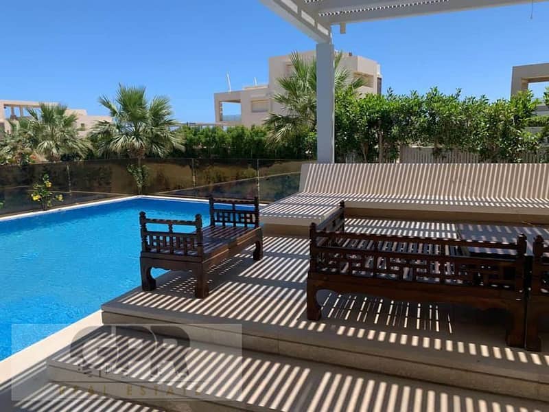 sea view&lagoon garden chalet in azha sahel / شاليه بالمطبخ والتكييفات +رؤية كاملة للبحر للبيع في ازها الساحل الشمالي 8