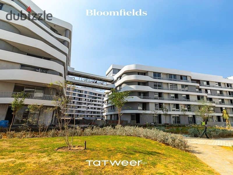 For sale, an apartment with a garden, 115 m, ready for delivery soon + convenient installments in Bloomfields, Mostakbal City, with Tatweer Misr 3