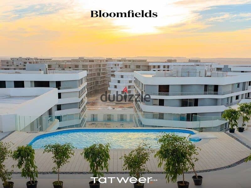 For sale, an apartment with a garden, 115 m, ready for delivery soon + convenient installments in Bloomfields, Mostakbal City, with Tatweer Misr 8