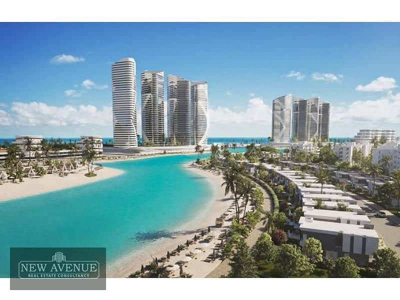 Sea and lagoon view apartment at El Alamin Towers 3