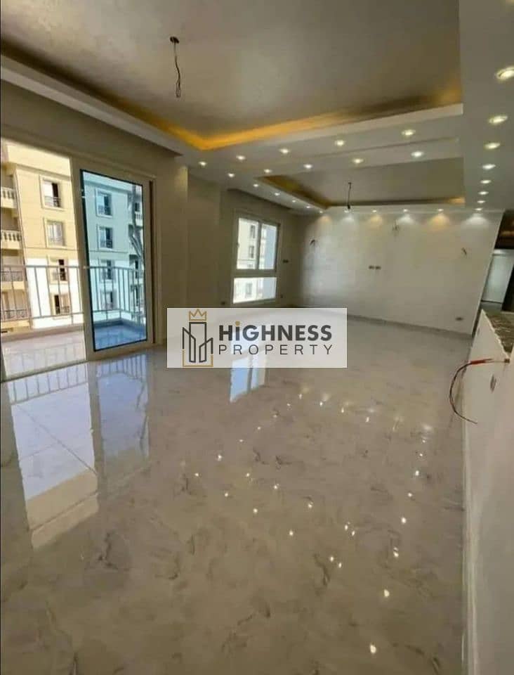 apartment for sale, 121 meters, at a very special price, finished and with immediate receipt in front of Madinaty near sarai at al maqsad new capital 2