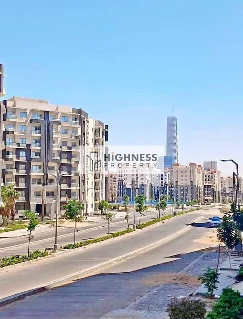 apartment for sale, 121 meters, at a very special price, finished and with immediate receipt in front of Madinaty near sarai at al maqsad new capital 3