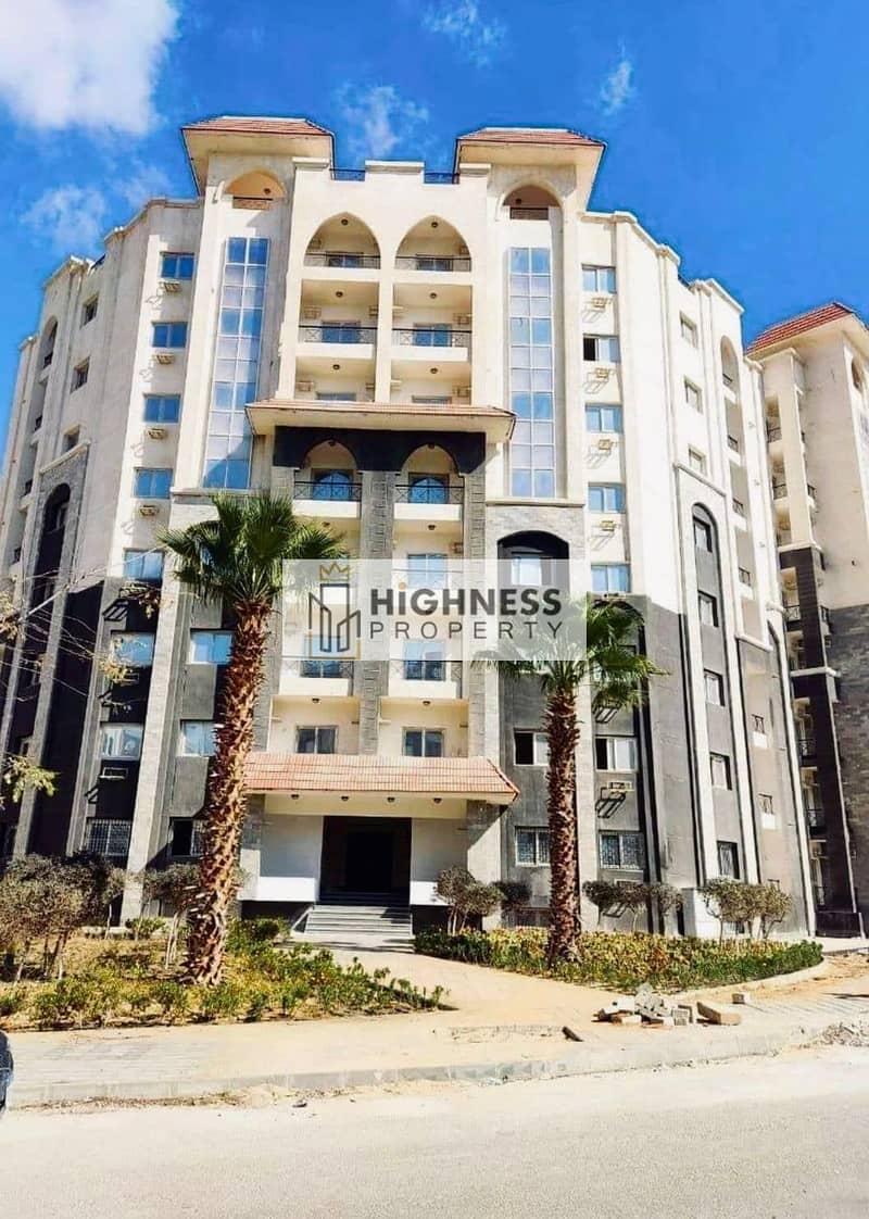 apartment for sale, 121 meters, at a very special price, finished and with immediate receipt in front of Madinaty near sarai at al maqsad new capital 4