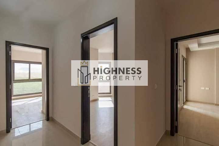 apartment for sale, 121 meters, at a very special price, finished and with immediate receipt in front of Madinaty near sarai at al maqsad new capital 7