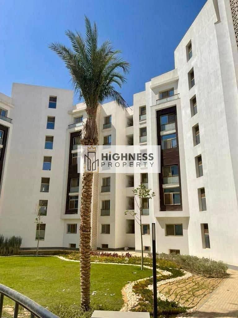 apartment for sale, 121 meters, at a very special price, finished and with immediate receipt in front of Madinaty near sarai at al maqsad new capital 9