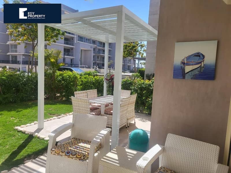 Direct To The Marina Chalet 2BR in Marassi For Sale in North Coast Fully Furnished With Private Garden 4