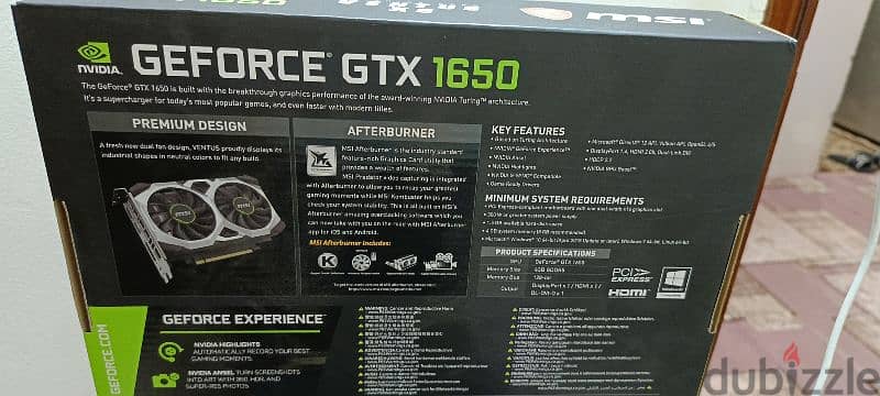 كارت شاشة GTX 1650 4g MSIجيجا بحالة ممتازة جدا 2