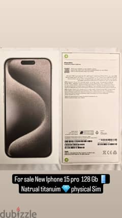 New Sealed Iphone 15 Pro 128 GB Natural titanuim