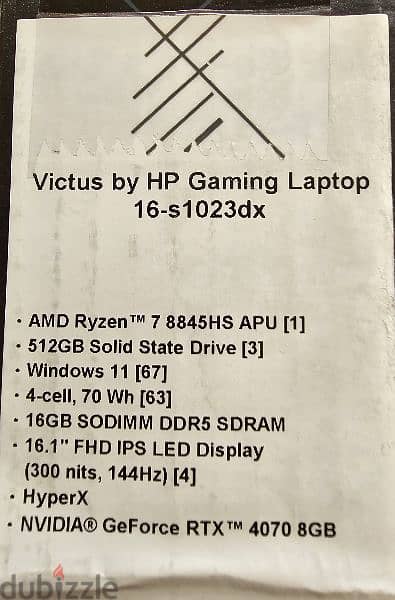 Hp Victus 16.1" Ryzen 7-8845HS NVIDIA RTX 4070 بسعر لقطة قطعة واحدة بس 2