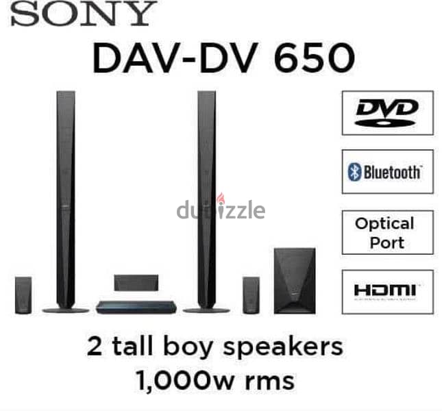 Sony DAV-DZ650 - 5.1ch DVD Home Cinema System With Bluetooth 1000W new 0