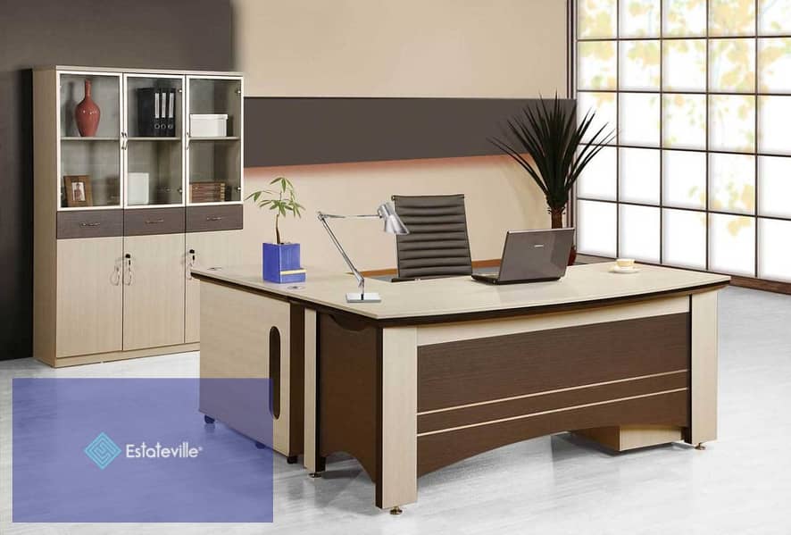 Fully finished administrative office, immediate receipt, for sale with 20% down payment and 5 years installments in the Administrative Capital 3