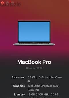 Macbook pro 15inch core i9