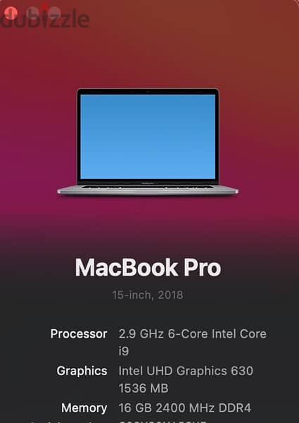 Macbook pro 15inch core i9 0